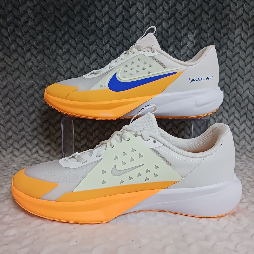Nike Sonic Fly GS White Yellow Hyper Royal Running Sneakers Shoes Size 5Y - Picture 2 of 10